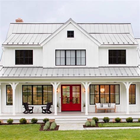 metal roof white farm houses|white metal siding farmhouse.